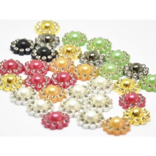 Pearl Beads With Diamonds Luxurious Round Imitation Design DIY handmade wedding Dress Crafts Accessories