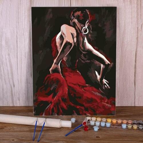 Woman Dance Painting By Numbers Kit Oil Paints 50*70 Boards By Numbers Handmade Crafts For Adults Wholesale Handiwork Art