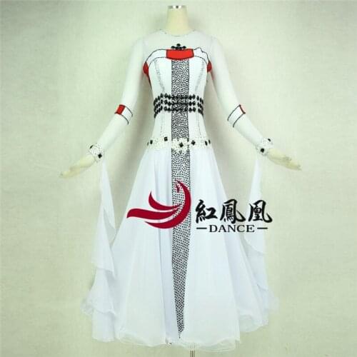 Women Standard Ballroom Dresses Girls Long Sleeve Lycra Stretchy Dancing Costume Adult Waltz Ballroom Competition Dance Dress