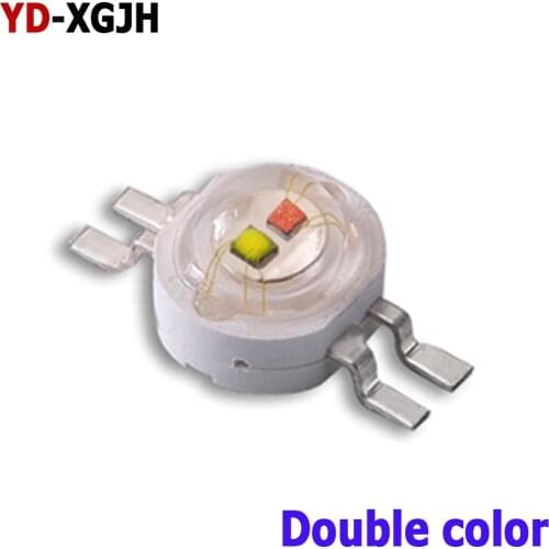 10pcs 2X1W 2X3W Double Color LED Warm White Red Green Blue Yellow led cob chip Light Beads For DIY LED Light Lamp Flashlight