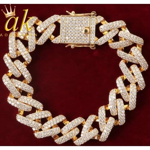 18MM Square Bracelet for Men Hip Hop Rock Street Jewelry