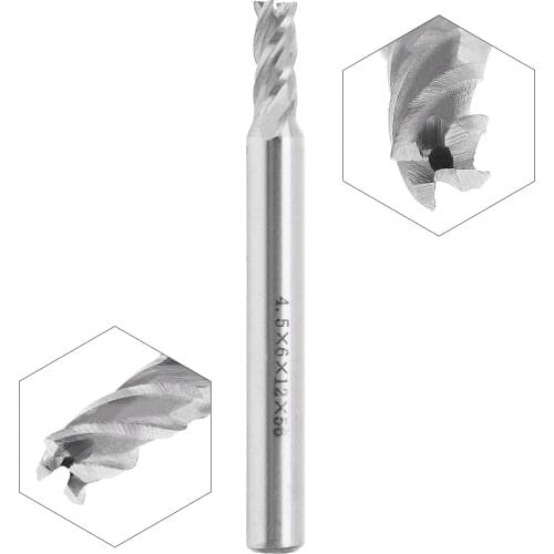 2.5/3/4/5/6/7/8/9/10/11/12mm 4 Flute HSS & Aluminum End Mill Cutter with Super Hard Straight Shank for CNC Mold Processing