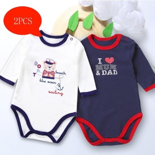 Baby 2pcs pack baby clothes baby bodysuit long sleeves baby body suits girl boy clothes children clothing 100% cotton