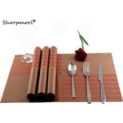 30x45cm Home Decor Vinyl Table Placemats Stain Resistant Non-slip Plate Coaster Pad Mat Washable Stylish Textilene Table mats