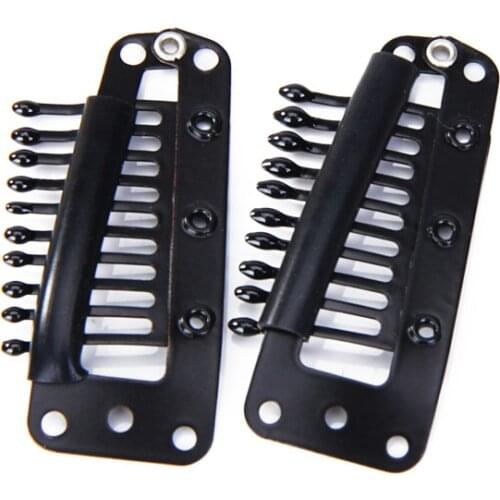 40Pcs Wig Snap Clips Cip-in Toupee Hair Wig Extensions Accessories Black+Tan
