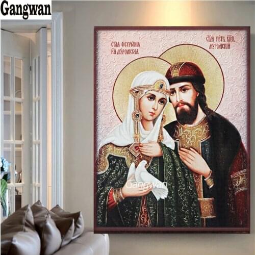 5d full square round drill Sts. Peter and Fevronia off Murom diamond painting mosaic diamond embroidery cross stitch home decor