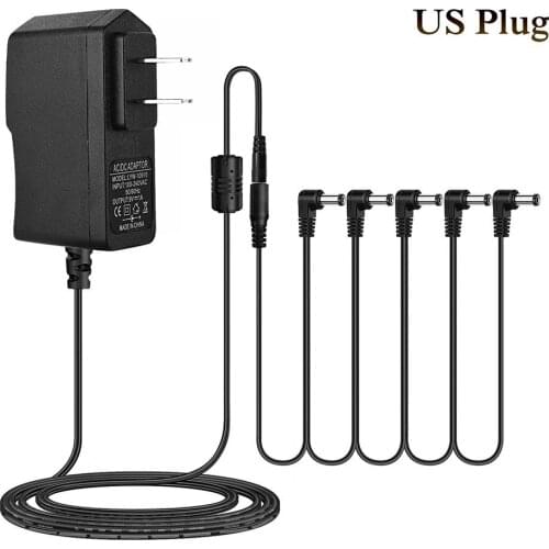 9V Guitar Multiple Effect Pedal Power Supply Adapter Plug With 5 Ways Daisy Chain Cable 2m Cord Daisy Chain Noise Isolation