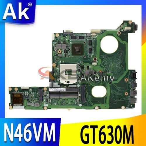 Akemy N46VM GT630M Onboard 2 gb Motherboard For Asus N46V N46VM N46VZ N46VB N46VJ Laptop Mainboard 100% Testado Rev 2.1