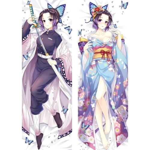 Anime Demon Slayer Kimetsu no Yaiba Kochou Shinobu Dakimakura Hugging Pillowcase 2-Side Printed Pillow Case Cover Gifts