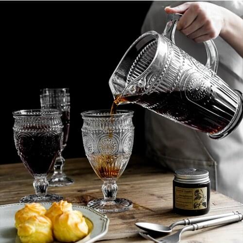 Wine Glass Wine Dispenser Champagne Glasses Transparent Crystal Glass Milk Tea Cup Drink Cup Tall Feet Cup Drinkware 7 Piece Set