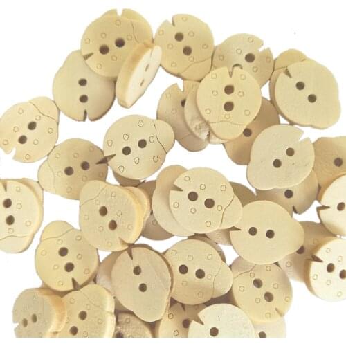 50PCs Wood Sewing Buttons 2 Holes Cartoon Animal Pattern Wood Sewing Buttons Scrapbooking for Colthing Decor