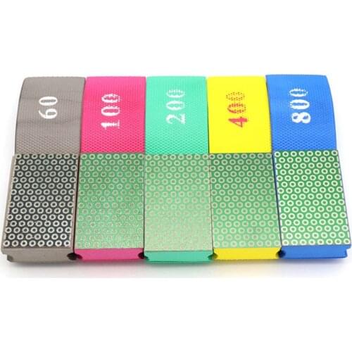 55x90mm 60-800 Grit Electroplated Diamond Hand Polishing Pad Foam-backed Grinding Block For Stone Glass Ceramic