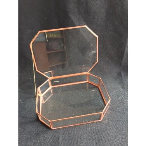 Geometrik Tasarım Cam Takı Mücevher Aksesuar Çikolata Kutusu, Nişan Düğün Bohçası Romantik Akseauar Düzenleyici Konteynır