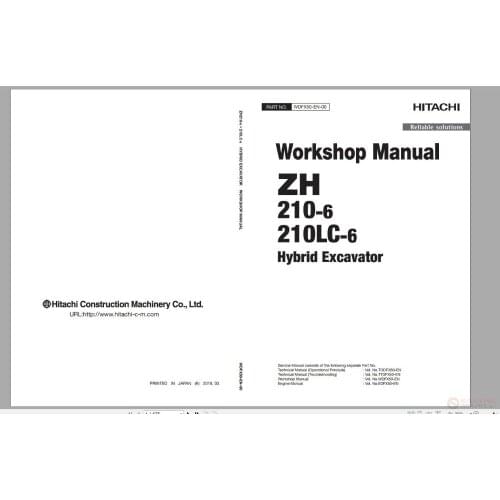 Hitachi Full ExcavatorShop Manual Set 2019