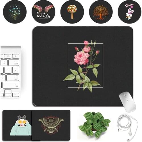 Mouse Pad Game Gamer Mouse-Pad Small Portable PU Leather Waterproof Notebook Mousepad Black and Simple Color Pattern