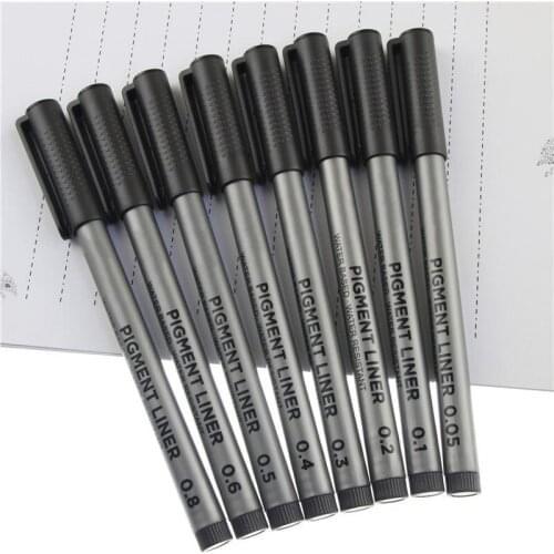 Water Based Brush Markers Different Size Pigment Liner Triangular Fineliner Pens For Art Supplies Stationery