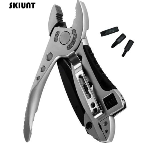 SKIUNT Multitool Combination Pliers Adjustable Wrench Multifunctional Knife Screw Bit Portable Outdoor Folding Pliers Hand Tools