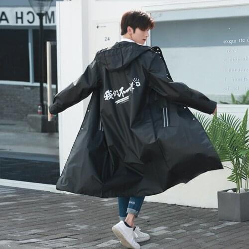 Fashion Outdoor Hiking Raincoat Men Women Protection Suit Increase Long Body Coat Hooded Water Resistant Single-person Rainwear