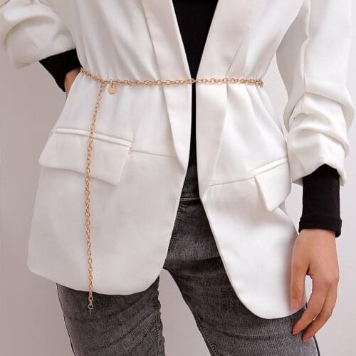 Fashion Vintage Golden Metal Waist Chain Belt Women Luxury Designer Waistband Body Chain Belts