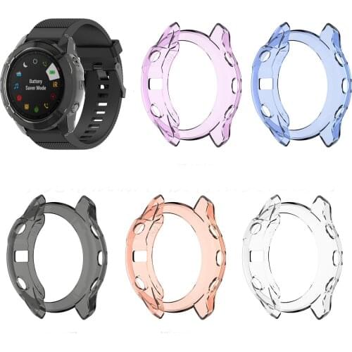 TPU Soft Case Shell Frame Glass Screen Protector Film For Garmin Fenix 6/6S/6X Pro 5/5S/5X Plus Watch Protective Bumper Cover