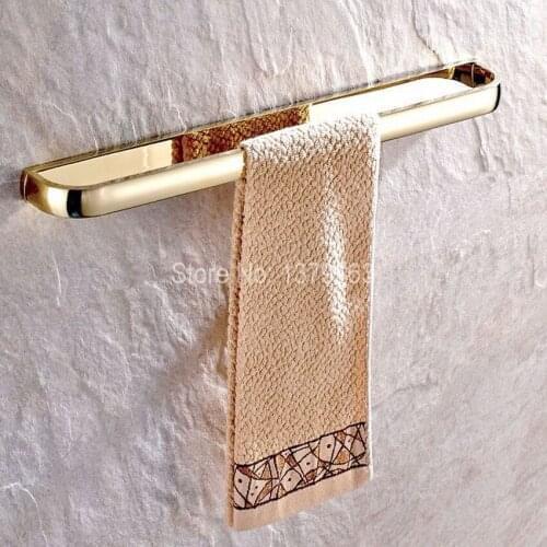 Wall Mount Luxury Gold Color Brass Bathroom Towel Single Bar Rail Rack Holder Bathroom Fitting Accessory aba843