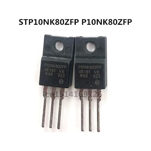 Original New / 5pcs / STP10NK80ZFP P10NK80ZFP TO-220F 800V 10A