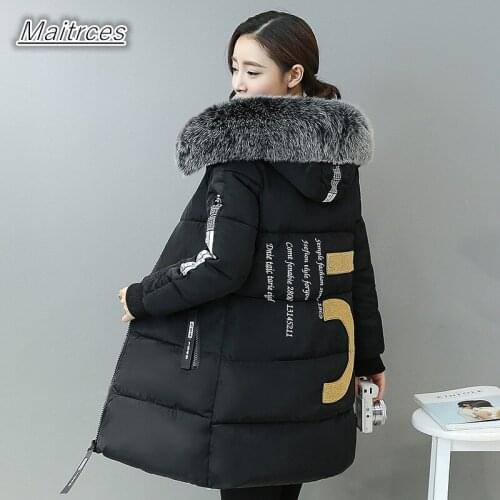 New 2018 Women Winter Coat Fashion Hooded Thickening Super warm Medium long Parkas Long sleeve Loose Big yards Jacket MF004