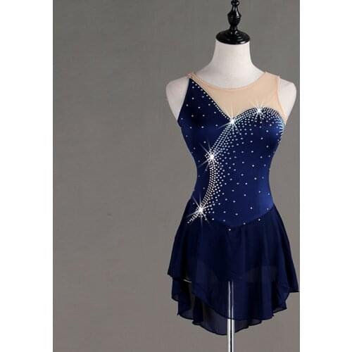 Kids/Adult Figure Skating Competition Dress Ladies Elegant Shiny Diamond Ice Skating Performance Clothes Custom Made DQL3274