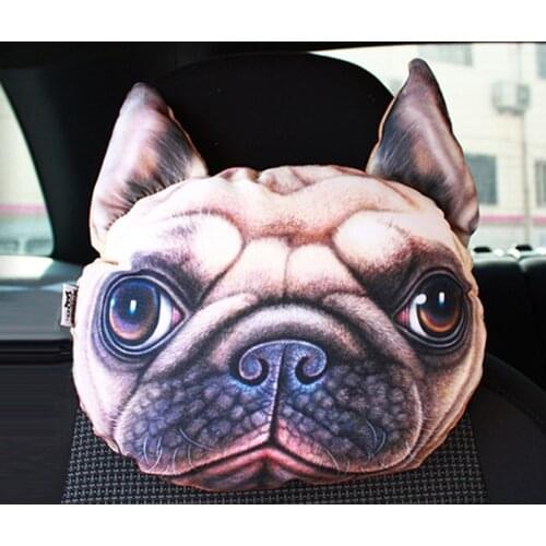 3D Print Dog Cat face headrest car headrest neck headrest stuffed plush car holder,handger,cushion set chair seat covers