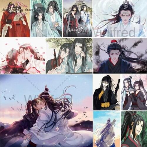 Full Square/Round Cartoon Boys 5D Diamond Painting Mo Dao Zu Shi Diamond Embroidery Rhinestone Picture Mosaic Diamond Needlework