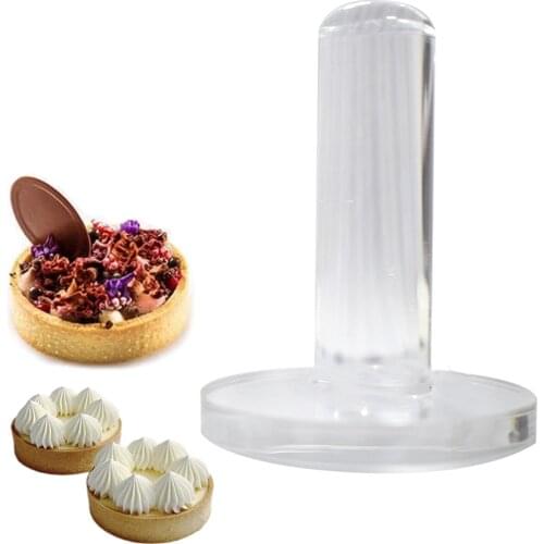 Portable Acrylic Pusher Tart Tamper Tamper Mousse Cake Eggtart Mold Pressure Pusher Kitchen Cheesecake Pastry Decoration Tools