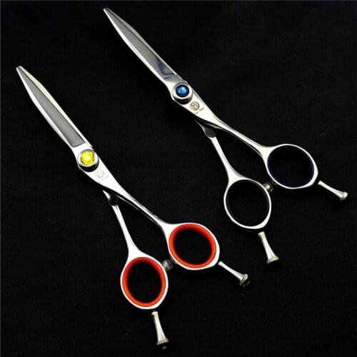 Purple Dragon 5.5inch Two Tail with Sapphire Professional Hairdressing Scissors High Quality Titanium Salon Cutting Barber Shear