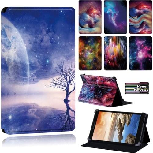 Space Tablet Cover Case for Lenovo Tab 8/A7-(30 A3300/50 A3500)/Tab(A8-50 A5500/S8 - 50)/thinkpad Tablet 2/Yoga Tab 4 Plus + Pen