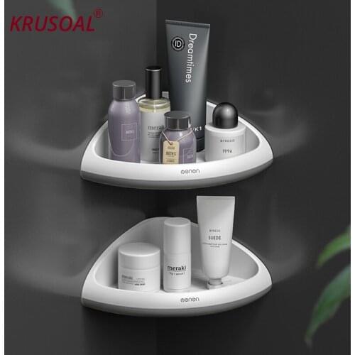 Bathroom Storage Corner Rack Organizer Shampoo Toothbrush Holder Toothpaste Squeezer Dispenser Storage Rack Bathroom Accessories