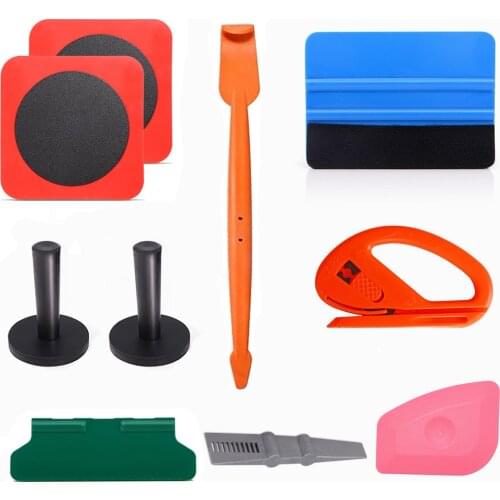 FOSHIO Vinyl Wrap Car Accessories Tools Set Carbon Fiber Squeegee Glass Window Tint Film Adsorption Sheet Magnet Holder Fix Tool