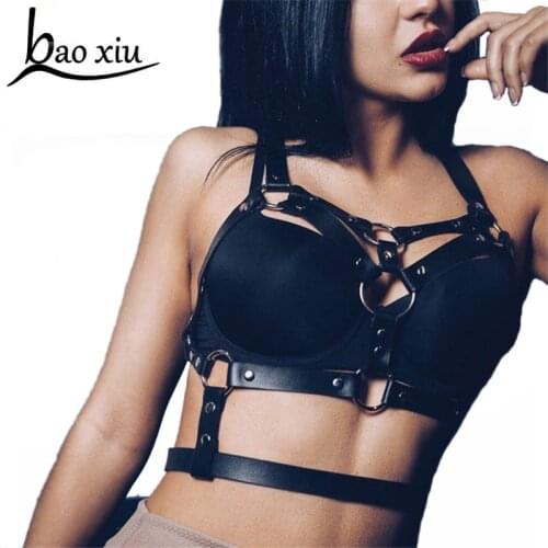 2020 Vintage women Sexy PU Leather belts Body Leg Bondage Cage Punk Sculpting Harness Waist Belt Straps Suspenders Accessories