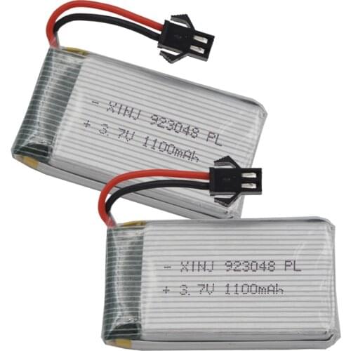 XINJ 2pcs 3.7V 1100 mAh 25C Rechargeable Polymer Li-po battery 923048 for YX693-1 YX709-1 JJRC A6 RC Quadcopter Helicopter Model