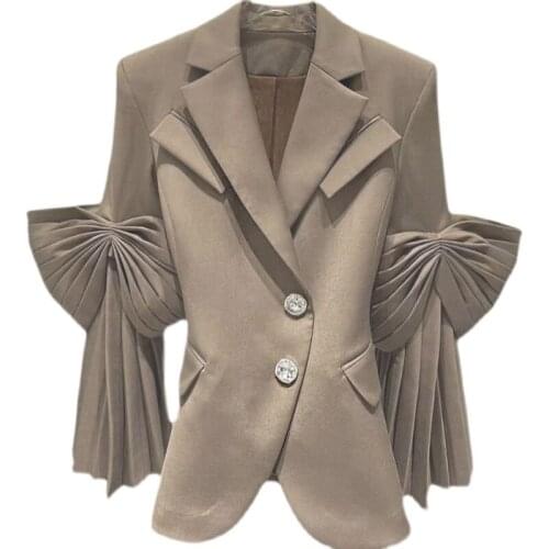 New arrival spring autumn diamond button blazer women notched lapel small suit jacket