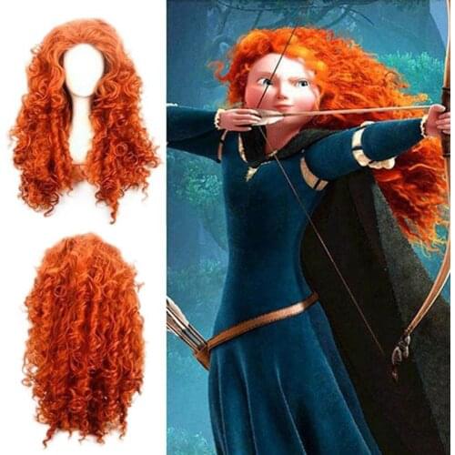 Brave Merida Cosplay Wig Long Curly Role Play Wig Halloween Hair Halloween Women Wig Costume Cosplay
