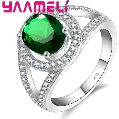 New Fashion 925 Sterling Silver Ring Natural Crystal Luxury Jewelry Wedding Engagement For Women Gift Big Sale