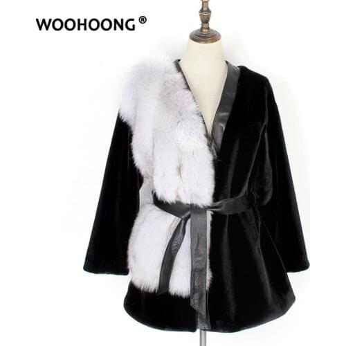 Winter Clothing New Real Fur Coat Natural Fox Coat Woman Slim Belt Imitation Mink Thick Warmth Fashion Korean Version