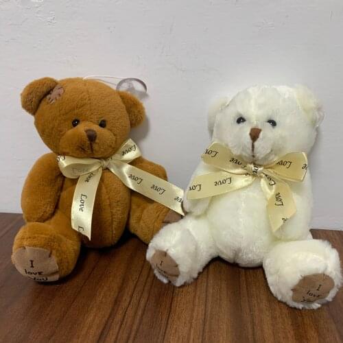 1pc 18cm Lovely Patch Bear Dolls Teddy Bear Soft Stuffed Toy Bear Baby Toy Kids Girls Birthday Brinquedos Wedding Gifts