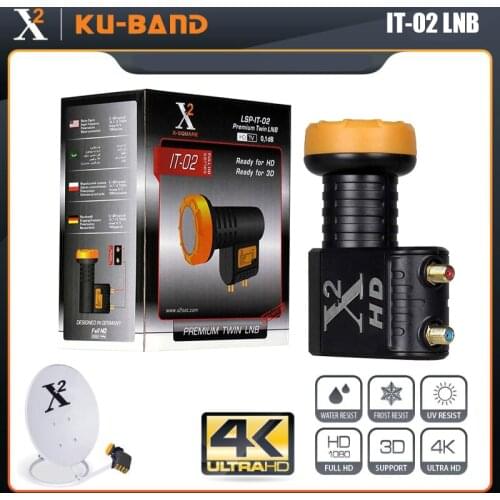 10pcs Universal LNB For Satellie TV Receiver Twin LNB High Power Quality Ku Band LNBF Noise Figure 0.1dB Twin LNB