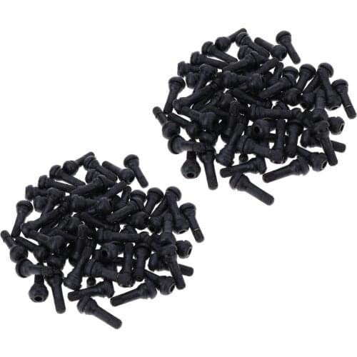 200pcs TR413 Snap-In Black Rubber Wheel Tire Valve Stems Replacement