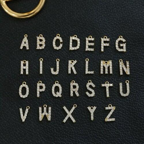 4pcs Single Letter Earrings for Women Inlaid zircon 26 English alphabet pendant copper jewelry necklace bracelet accessories