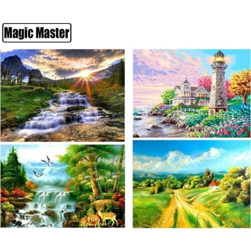 5D DIY Diamond Painting Spring Landscape Diamond Embroidery Cross StitchHome Decor Gift