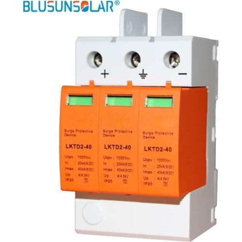 Free shipping 1 pcs/lot 3P DC1000V SPD 20/40KA DC Surge Arrestor Protective Device for Solar System Protection