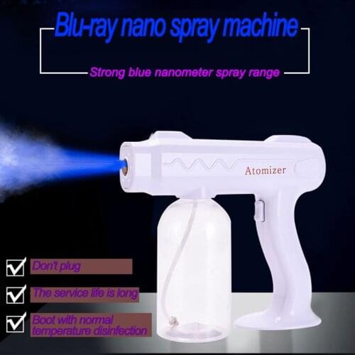 Cordless Nano Atomization Fogger Machine Blue Light Nano Battery Disinfection Gun Hair Nanos Steam Spray Guns Household Sprayer
