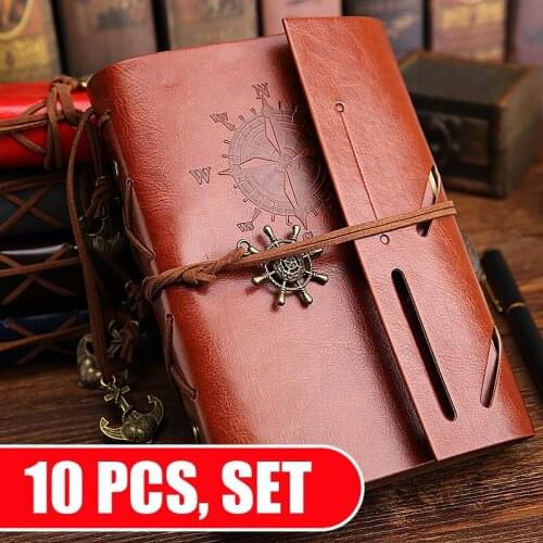 Retro Travelers Notebook Pu Planner Collect Note Book Creativity Leather Pirate Anchors Spiral Notebooks Stationery Gift Diary