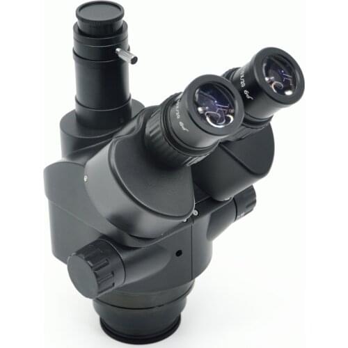 FYSCOPE NEW BLACK MICROSCOPE 7X-45X Simul-Focal Trinocular Zoom Stereo Microscope Head WF10X EYEPIECE